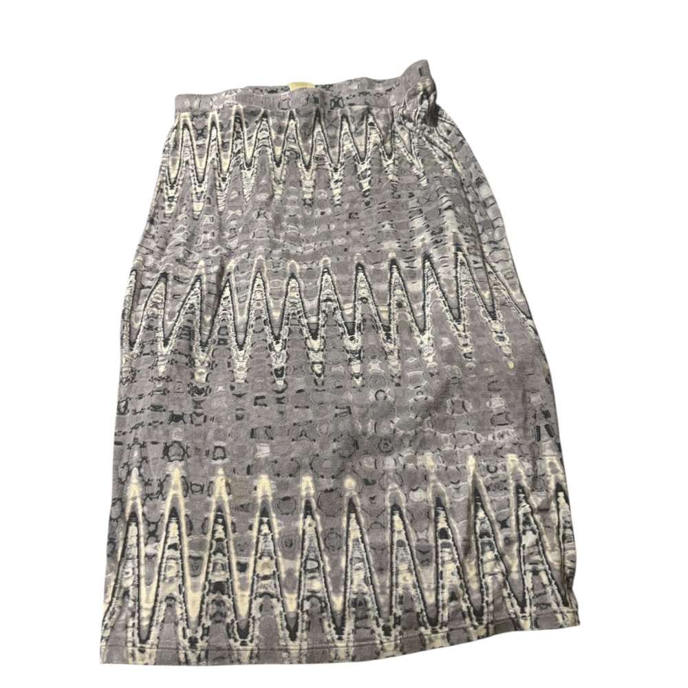 Matty M Silver White Midi Pencil Skirt Cocktail